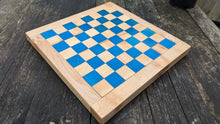 Load image into Gallery viewer, Sycamore chess board with blue squares
