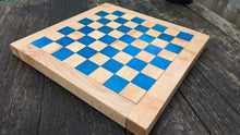 Load image into Gallery viewer, Sycamore chess board with blue squares