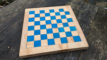 Load image into Gallery viewer, Sycamore chess board with blue squares