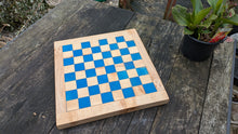 Load image into Gallery viewer, Sycamore chess board with blue squares