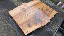 Load image into Gallery viewer, Extra large Wych Elm Chefs board with green highlights