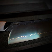 Load image into Gallery viewer, 120mm Lightning Nakiri Veg Knife | Handmade Kitchen Knives