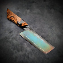 Load image into Gallery viewer, 120mm Lightning Nakiri Veg Knife | Handmade Kitchen Knives