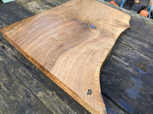 Load image into Gallery viewer, English Walnut chefs board with blue highlights
