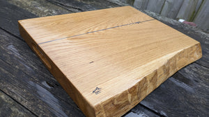 Oak chopping board with dark blue stripe