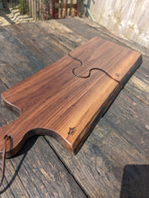 Load image into Gallery viewer, Hanging Jigsaw Walnut serving boards
