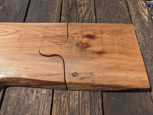 Load image into Gallery viewer, Hanging jigsaw Wych Elm serving boards
