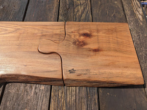 Hanging jigsaw Wych Elm serving boards