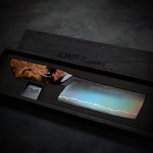 Load image into Gallery viewer, 120mm Lightning Nakiri Veg Knife | Handmade Kitchen Knives
