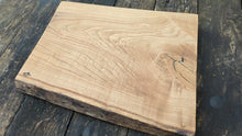 Load and play video in Gallery viewer, Sweet Chestnut chopping board with dark blue highlights
