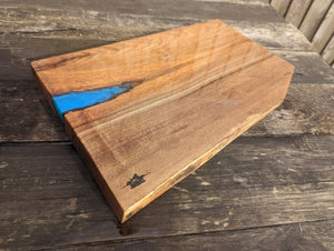 Cornish Walnut with blue resin edge