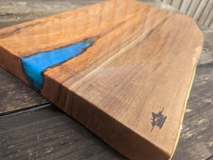 Cornish Walnut with blue resin edge