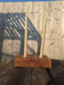 Walnut Two candle holder